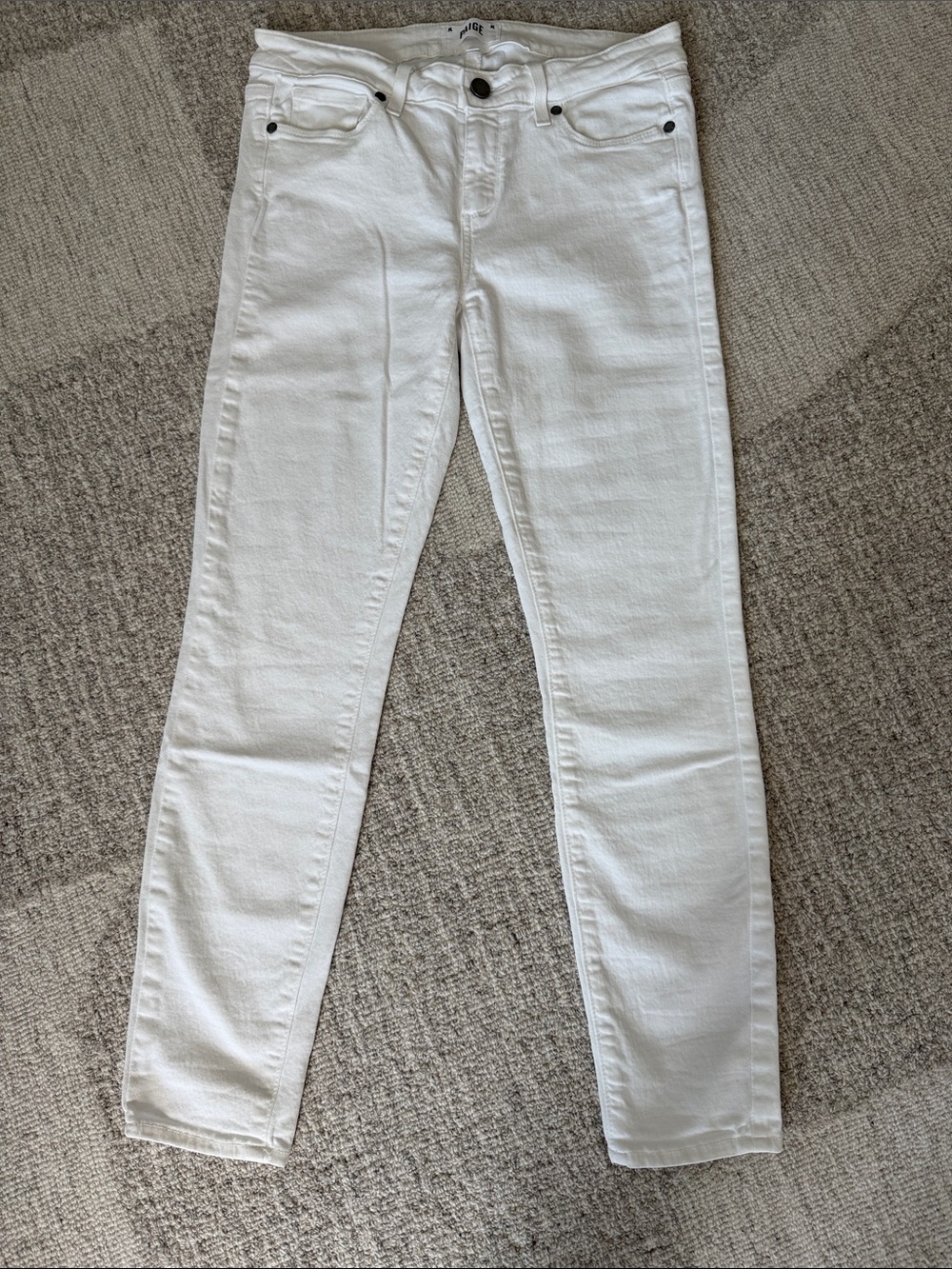 Paige white low rise skinny jeans